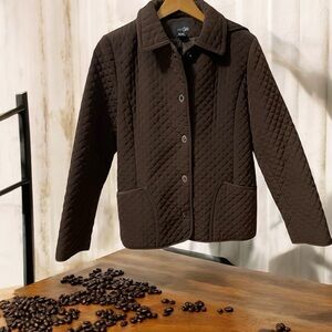 East5th Womens Quilted Jacket/Coat Size M  Chocolate Brown Hooded Lined
